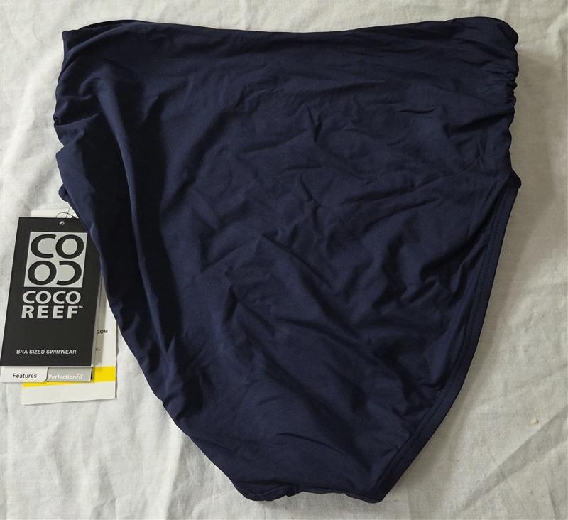 NWT Coco Reef M Rusched Sides High Waist Blue Bikini Swim Bottom 129497