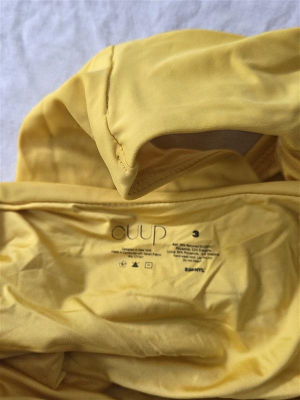 NWT CUUP 3 or M The Highwaist Swim Bottom Bamboo Yellow Hi Rise Bikini 129498