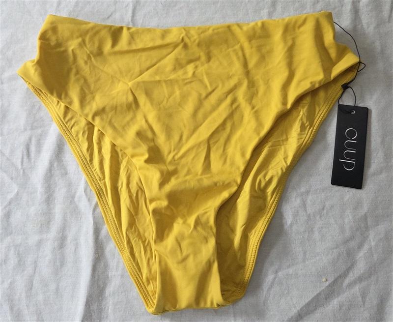 NWT CUUP 3 or M The Highwaist Swim Bottom Bamboo Yellow Hi Rise Bikini 129498