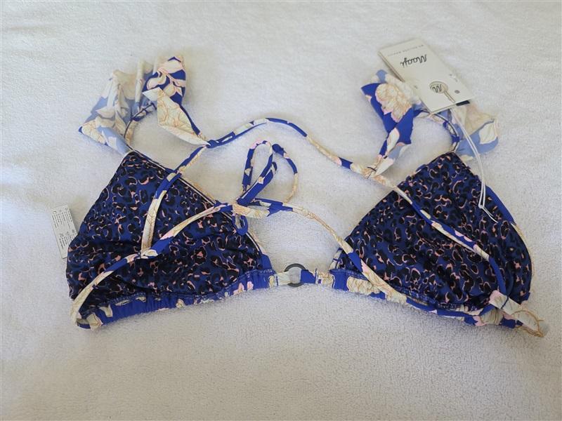 NWT Maaji S Reversible Bikini Top Flutter Swimsuit Blue Pink 129503