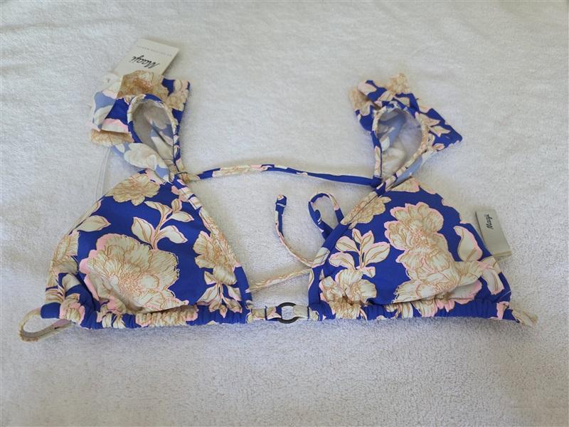 NWT Maaji S Reversible Bikini Top Flutter Swimsuit Blue Pink 129503
