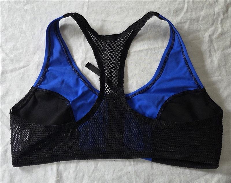 NWOT Robin Piccone L Racerback Mesh Front Zip Bikini Top Blue 129504