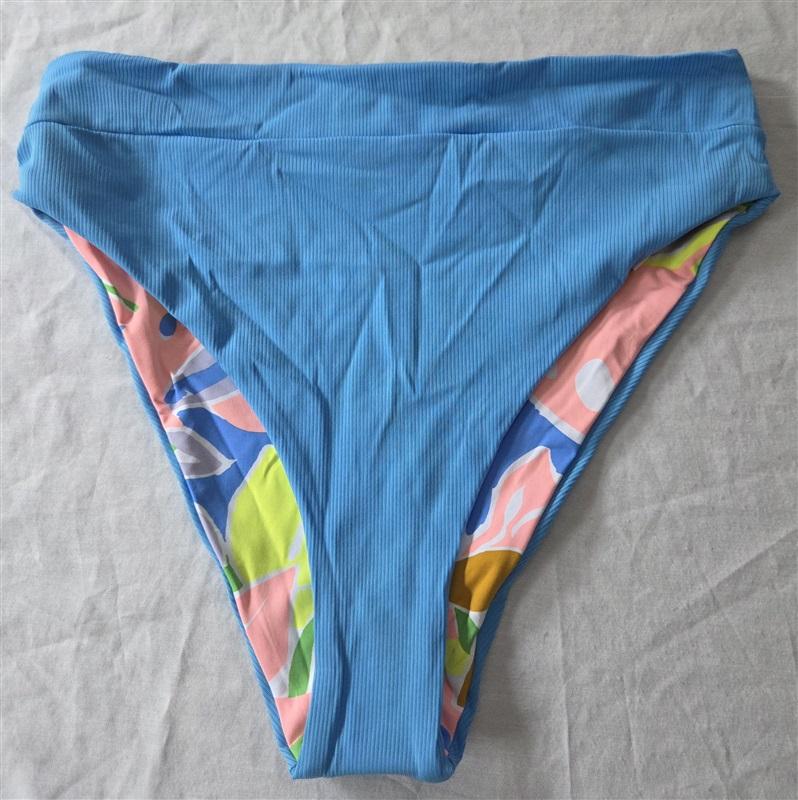 NWOT Maaji L Romantic Reversible Hi Waist Blue Bikini Bottom 129507