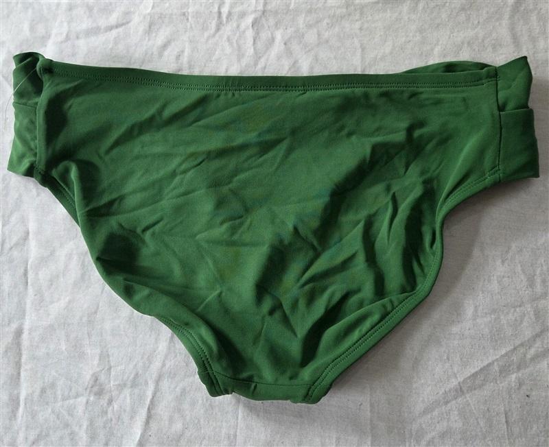 NWOT Robin Piccone Ava M Twist Green Solid Full Bikini Swim Bottom 123409