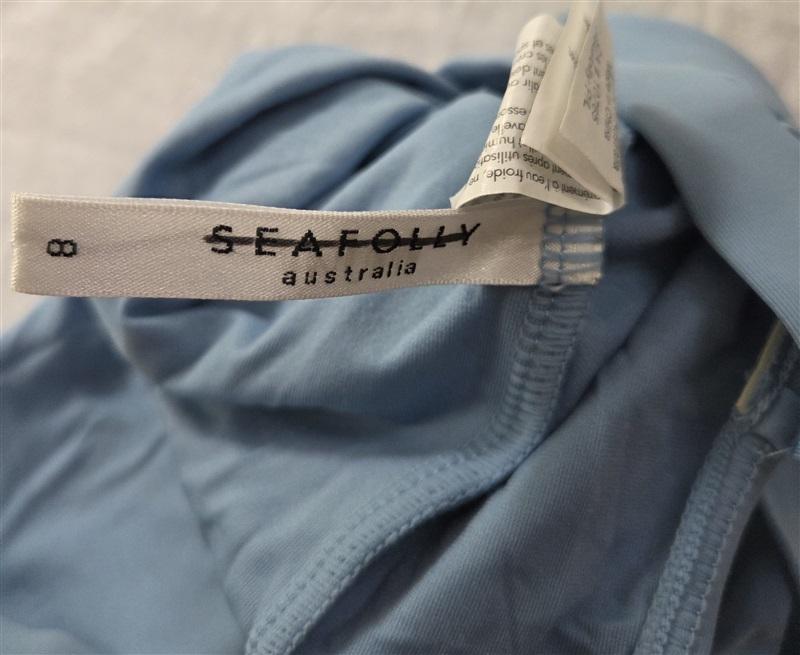 NWOT Seafolly Collective Deep 4 USA Blue V-Neck One-Piece Swimsuit 129512