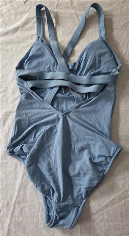 NWOT Seafolly Collective Deep 4 USA Blue V-Neck One-Piece Swimsuit 129512