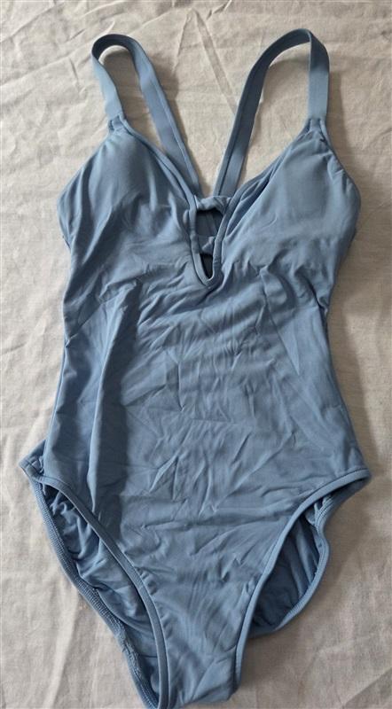 NWOT Seafolly Collective Deep 4 USA Blue V-Neck One-Piece Swimsuit 129512