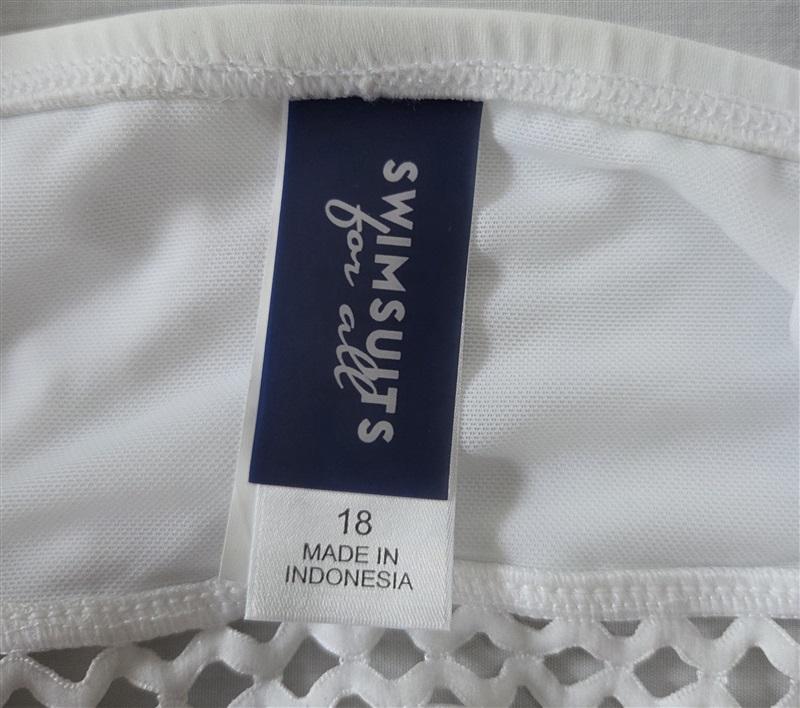 NWOT Swimsuits for All 18 Cut Out White Deep V Swimsuit 129513