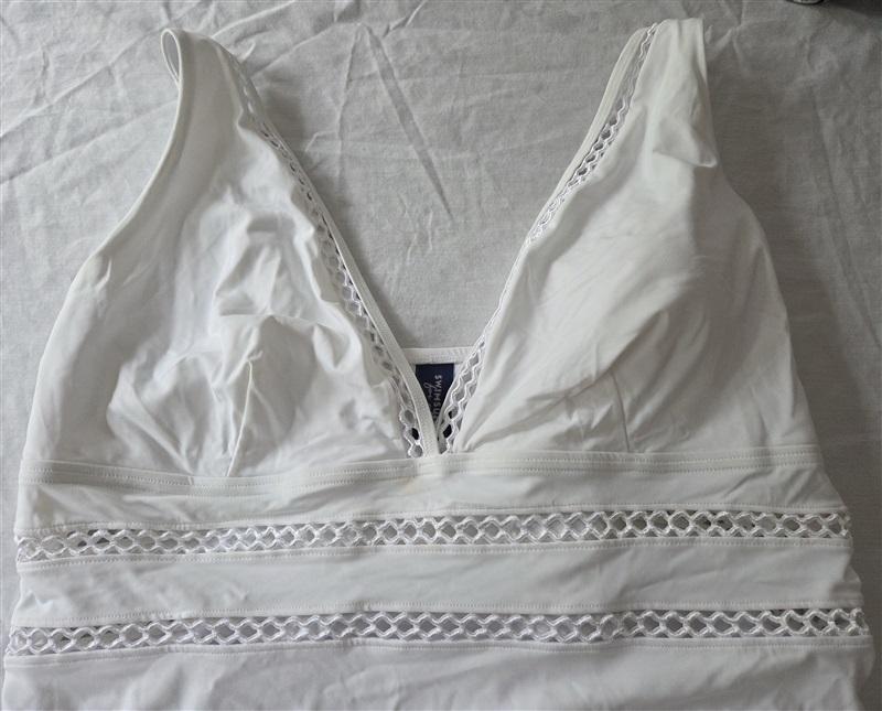 NWOT Swimsuits for All 18 Cut Out White Deep V Swimsuit 129513