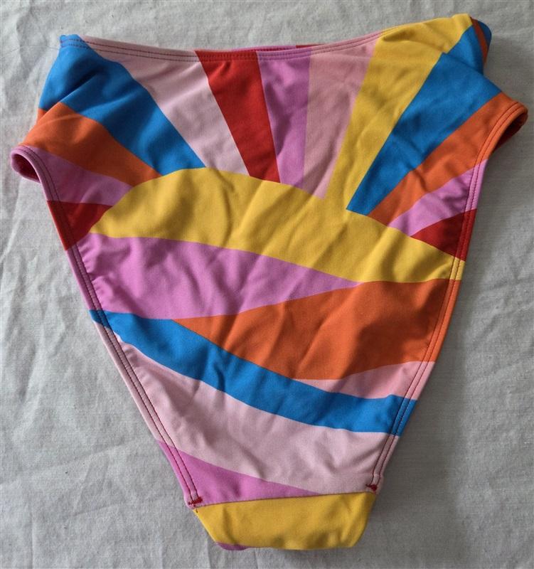 NWOT MuMu XS Palma Highwaist Swim Bottom Rainbow Bikini 129514