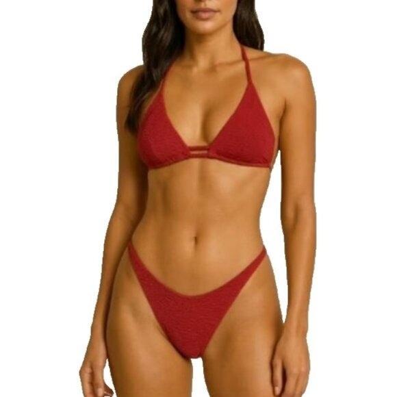 NWT Wet LA M Copacabana Celine Bikini Top Rust 129518