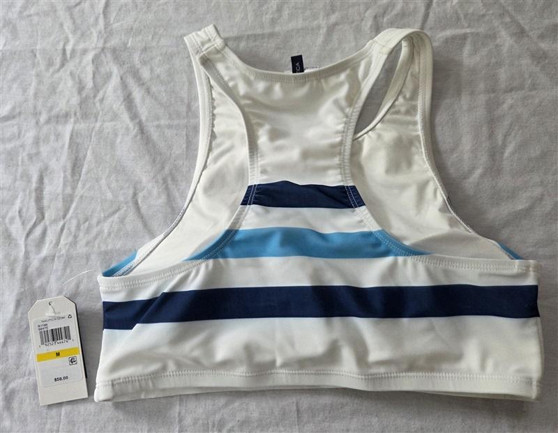 NWT Nautica M High Neck Bikini Logo T Back Swim Top 129519