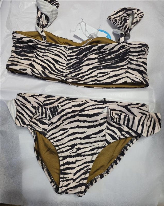 NWT Wet LA Minny Child 8Y Swim Set Bikini Ruffle Zebra 129526