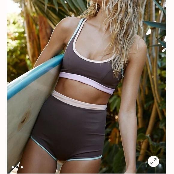 NWT Free People Movement L It's Cool Now The Contour Duo Crop Surf Top 129535