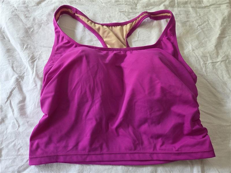 NWT Swimsuits For All 14 Racer Back Tankini Top Fuchsia Purple 129538