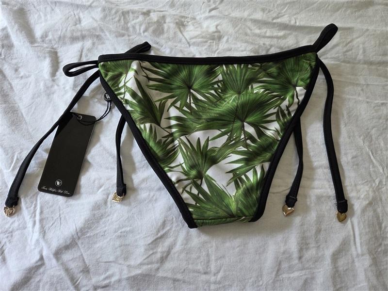 NWT WILDFOX M Palm Leaf tie Side Bikini Bottoms Swim 129540