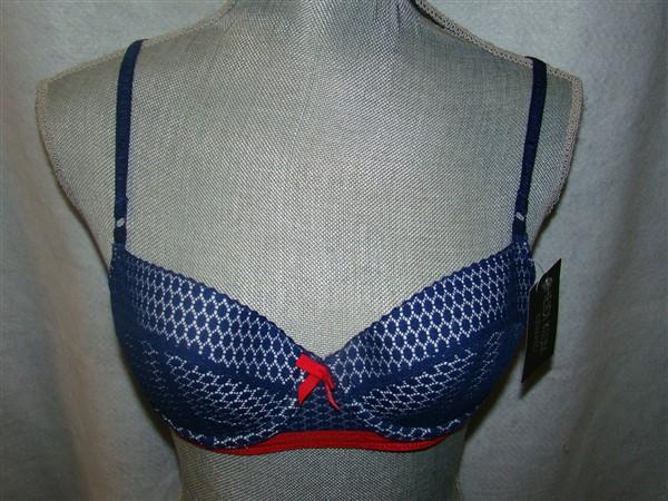 NWT Heidi Klum 36A Intimates Leise Contour Bra H23-1067 Blue 129561