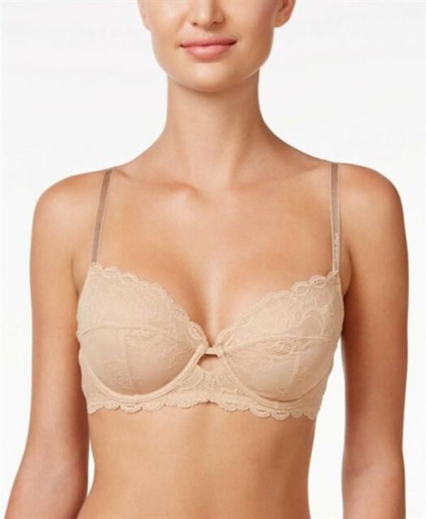 NWOT Calvin Klein 38C Seductive Comfort Lace Multi Part Bra QF1741 Beige 129564