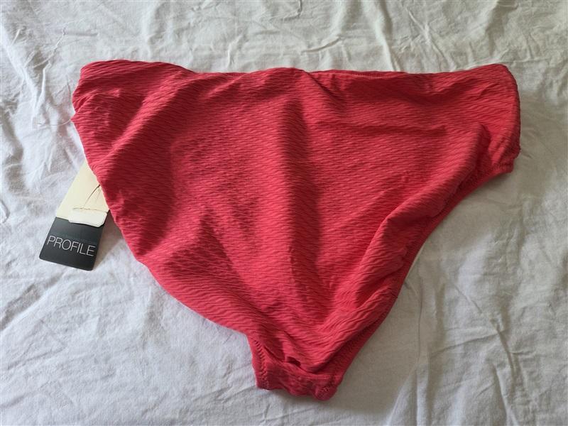 NWOT Profile By Gottex Ribbon 12 Smocked High-Waist Bikini Swim Bottom 129565