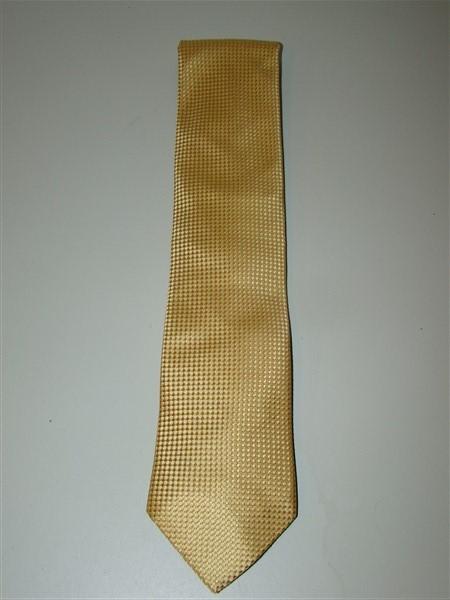 NWOT Izod Geometric Neck Tie Gold Yellow Blue Dot Silk 129571