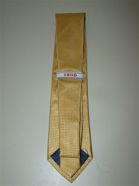 NWOT Izod Geometric Neck Tie Gold Yellow Blue Dot Silk 129571