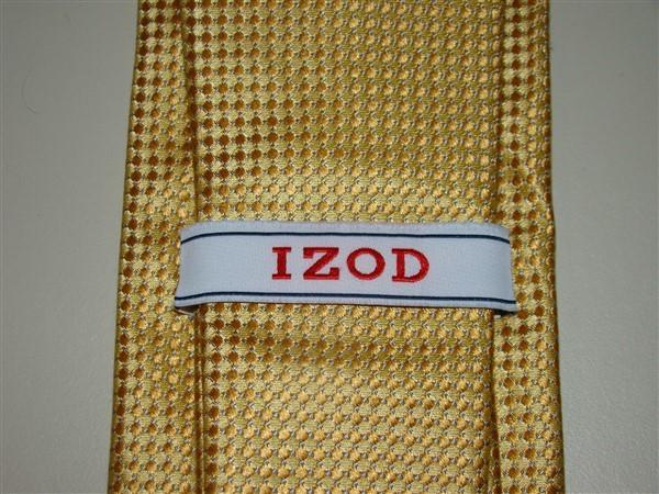 NWOT Izod Geometric Neck Tie Gold Yellow Blue Dot Silk 129571