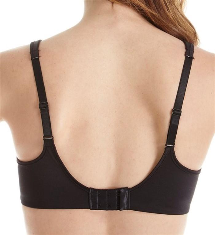 NWOT Bali 36DD One Smooth U Lace Wireless Bra 6546 Black #129589