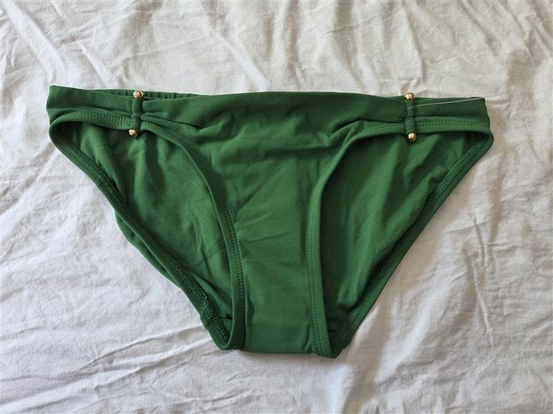 NWOT Robin Piccone XS Luca Clover Green Bar Bell Bikini Bottom 129610