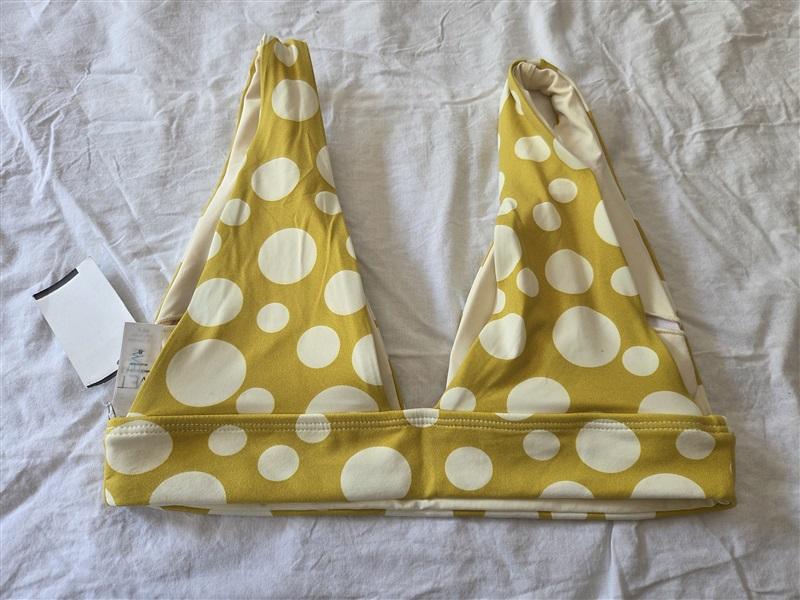 NWT Wet LA S Polka Dot Swim Bikini Top Yellow 129611
