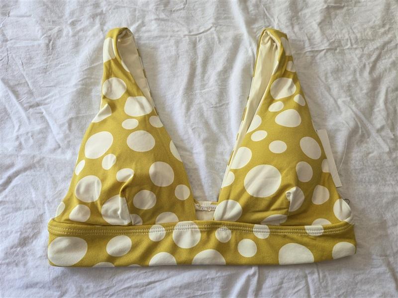 NWT Wet LA S Polka Dot Swim Bikini Top Yellow 129611