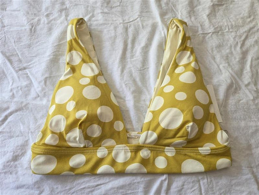 NWT Wet LA S Polka Dot Swim Bikini Top Yellow 129611