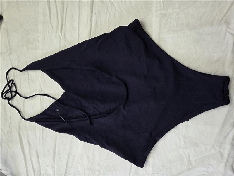 NWT Tavik + Medium Chase Deep V-Neck 1PC Swimsuit Evening Blue 129626