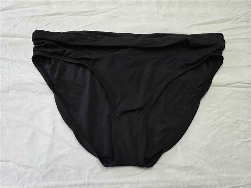 NWT Kenneth Cole Get Rio L Shirred Banded Hipster Bikini Swim Bottom 129639