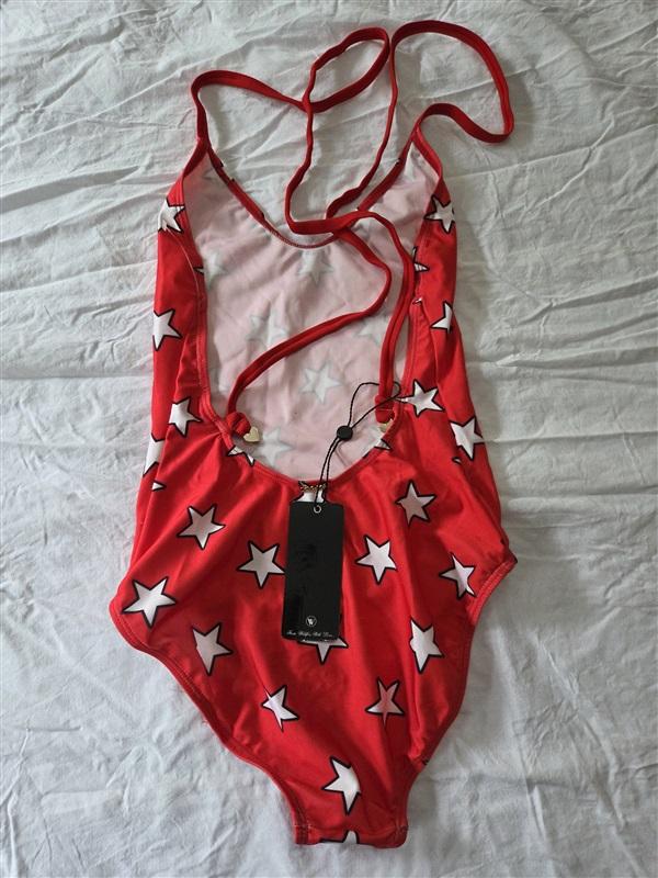 NWT Wildfox XS Red White Stars One Piece Swimsuit 129640