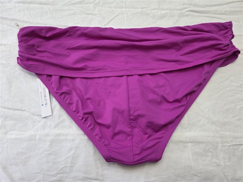 NWT Bleu Rod Beattie Sea Dive 14 Fuchsia Purple Banded Bikini Swim Bottom 129644