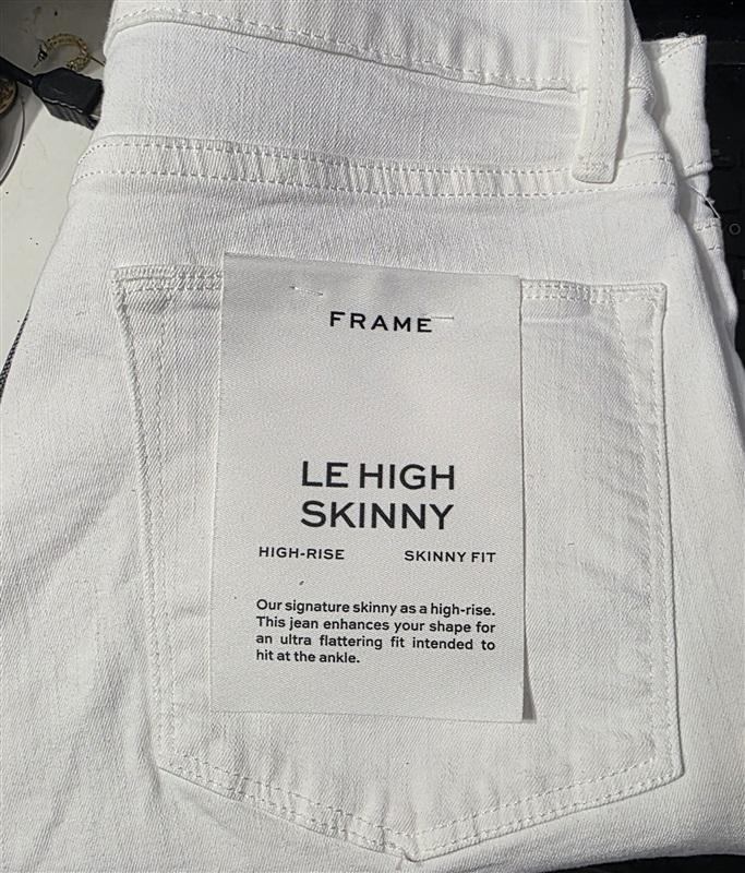 NWTD Frame 31 Le Skinny De High Rise Skinny Fit White Jeans 129655