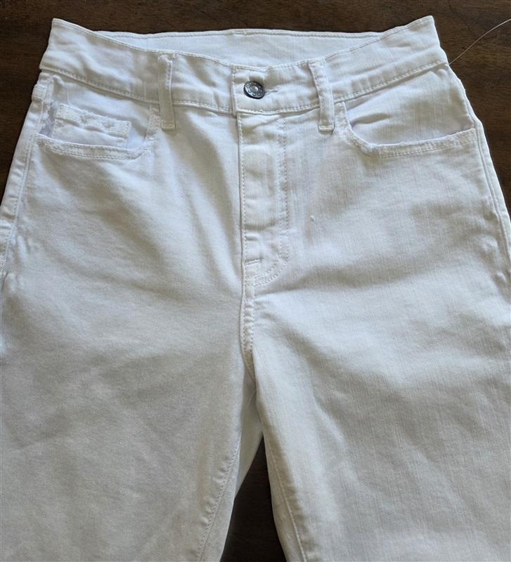 NWOTD Paige 24 Bombshell High Rise Skinny Jean White Raw Hem SAMPLE 129657
