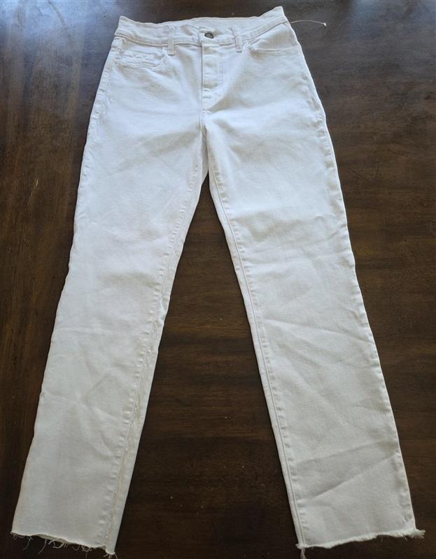 NWOTD Paige 24 Bombshell High Rise Skinny Jean White Raw Hem SAMPLE 129657