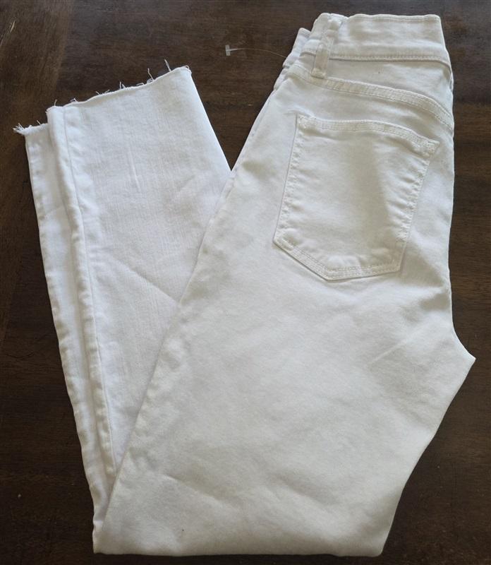 NWOTD Paige 24 Bombshell High Rise Skinny Jean White Raw Hem SAMPLE 129657