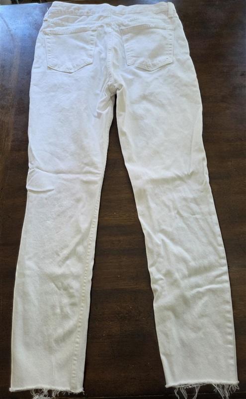NWOT Re/Done 30 High Rise Ankle Crop Slim Skinny White Button Fly Jeans 129658