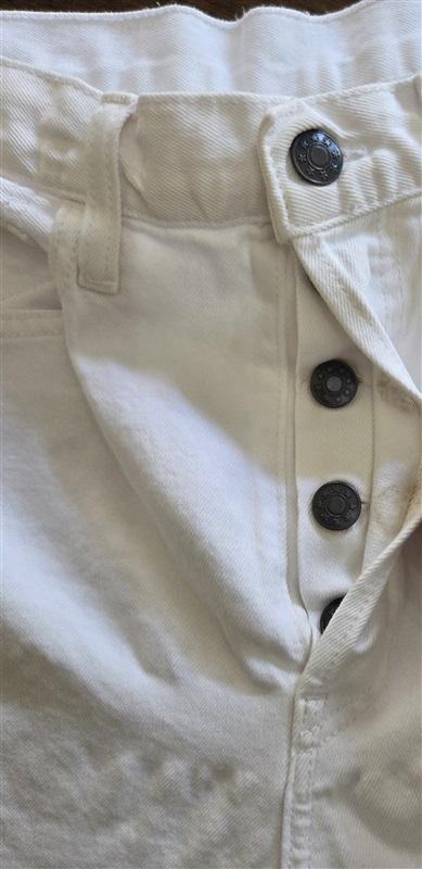 NWOT Re/Done 30 High Rise Ankle Crop Slim Skinny White Button Fly Jeans 129658