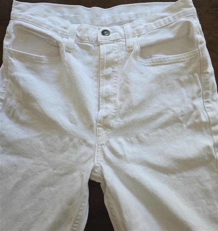 NWOT Re/Done 30 High Rise Ankle Crop Slim Skinny White Button Fly Jeans 129658