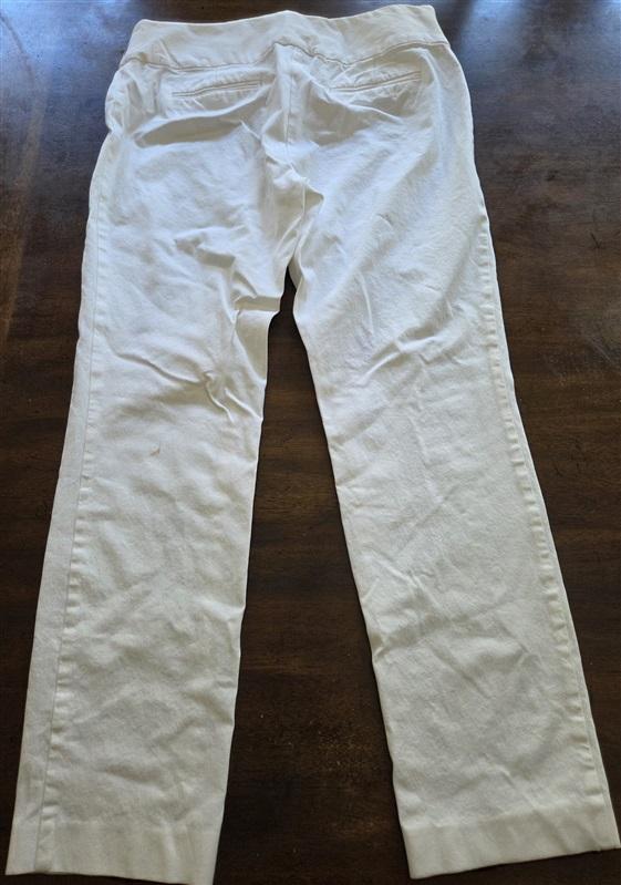 NWOTD Alfani 10 Trouser Leg Ponte Stretch Tummy Control Dress Pant White 129659