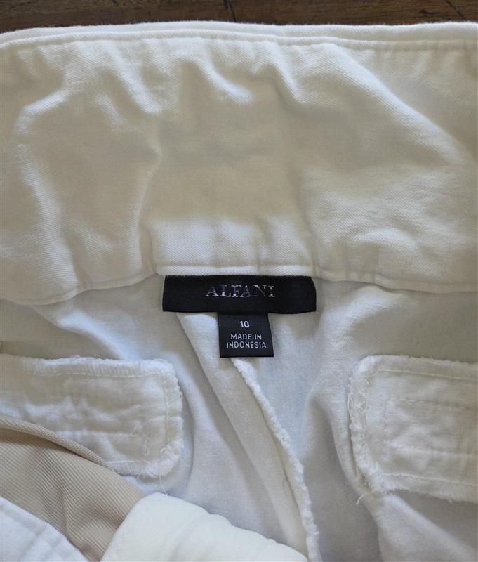 NWOTD Alfani 10 Trouser Leg Ponte Stretch Tummy Control Dress Pant White 129659