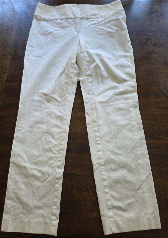 NWOTD Alfani 10 Trouser Leg Ponte Stretch Tummy Control Dress Pant White 129659