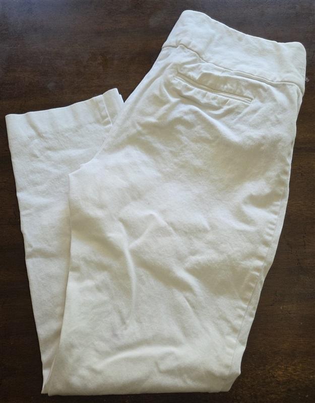 NWOTD Alfani 10 Trouser Leg Ponte Stretch Tummy Control Dress Pant White 129659