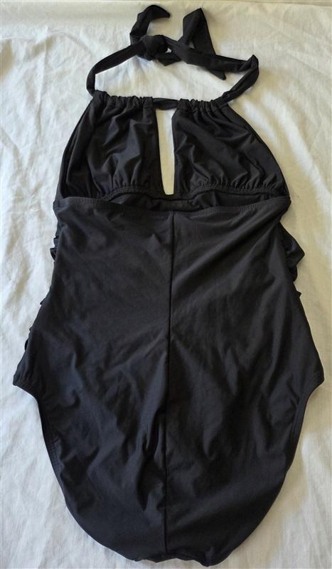 NWOTD PilyQ S 1PC Deep V Keyhole Hi Neck Swimsuit Black 129660