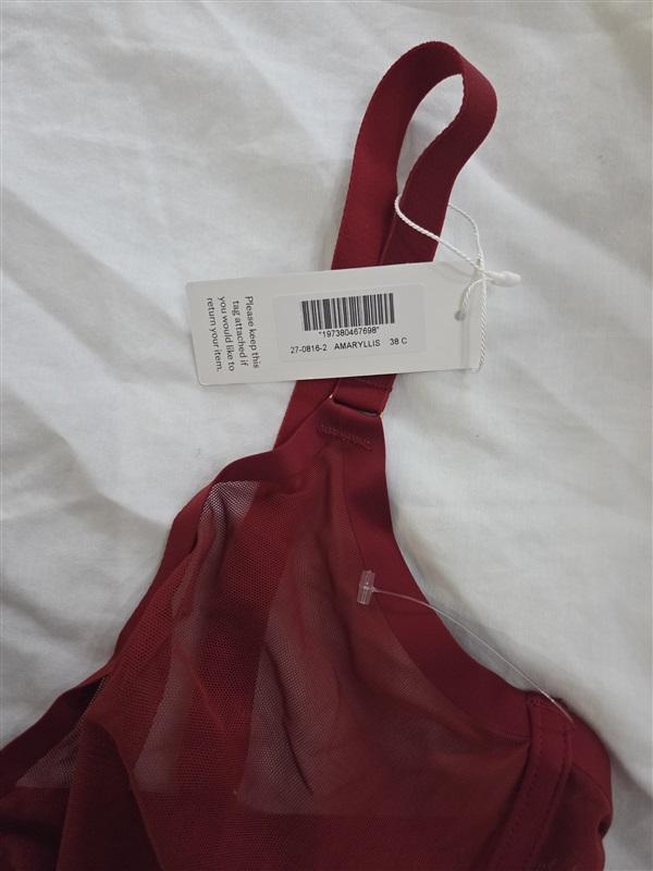 NWOT CUUP 38C The Plunge Mesh Ivory Sheer Underwire Bra 129662