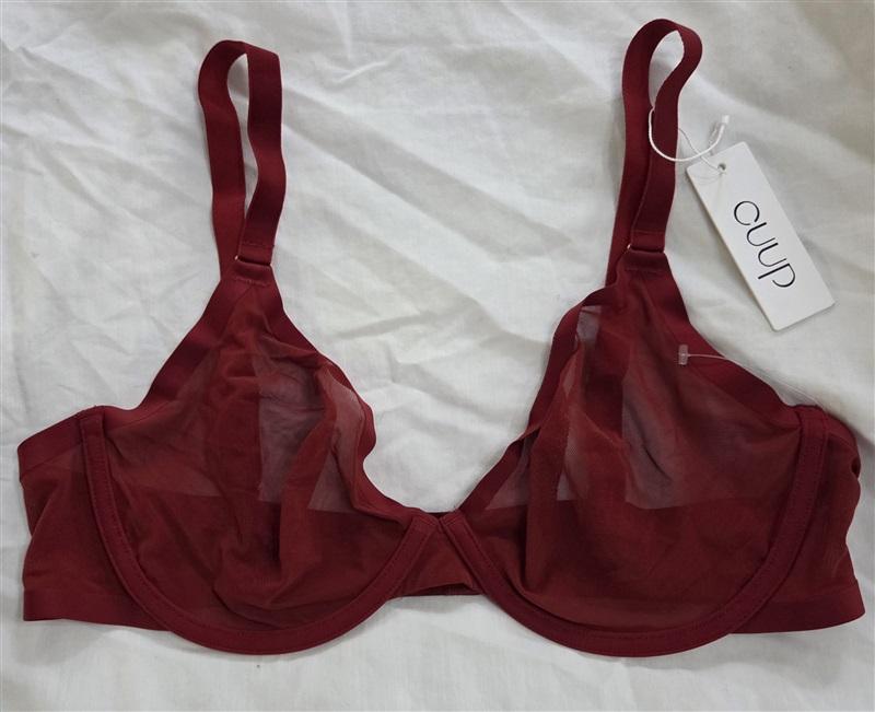 NWOT CUUP 38C The Plunge Mesh Ivory Sheer Underwire Bra 129662