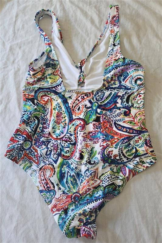 NWOT Chaps Ralph Lauren 8 Cabana Keyhole Paisley 1pc Swimsuit 129666